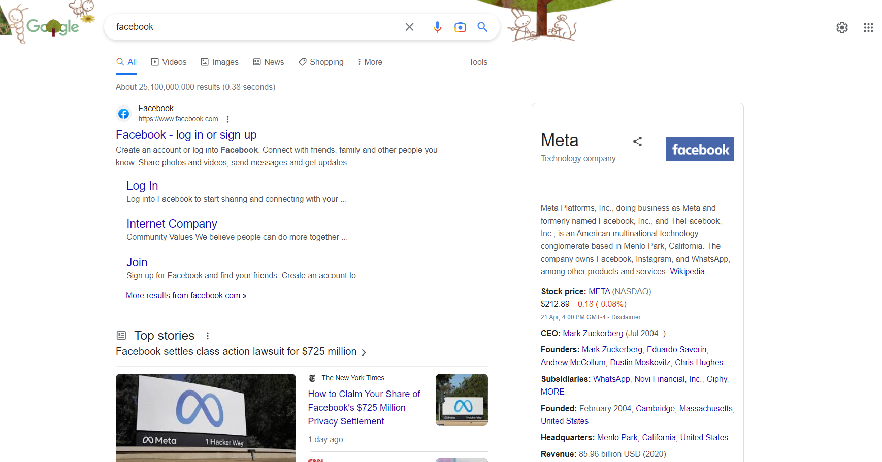Google Search Engine Result Page